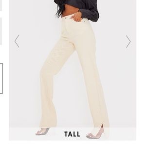 Tall White Split Hem Denim Jeans